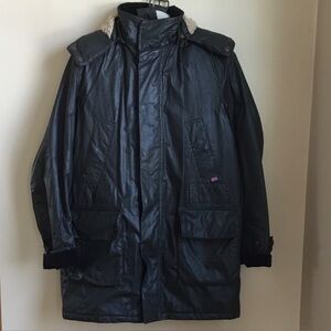 Belstaff The Aviator Waxed Sherpa Lined Hooded Belted Field Coat Jacket
